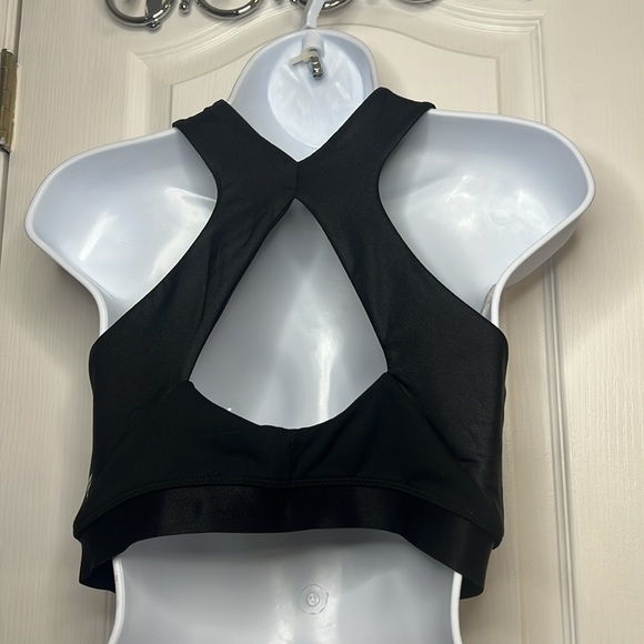 Fabletics Black Sleeveless Bustier Crop Top/sports bra - Picture 2 of 6